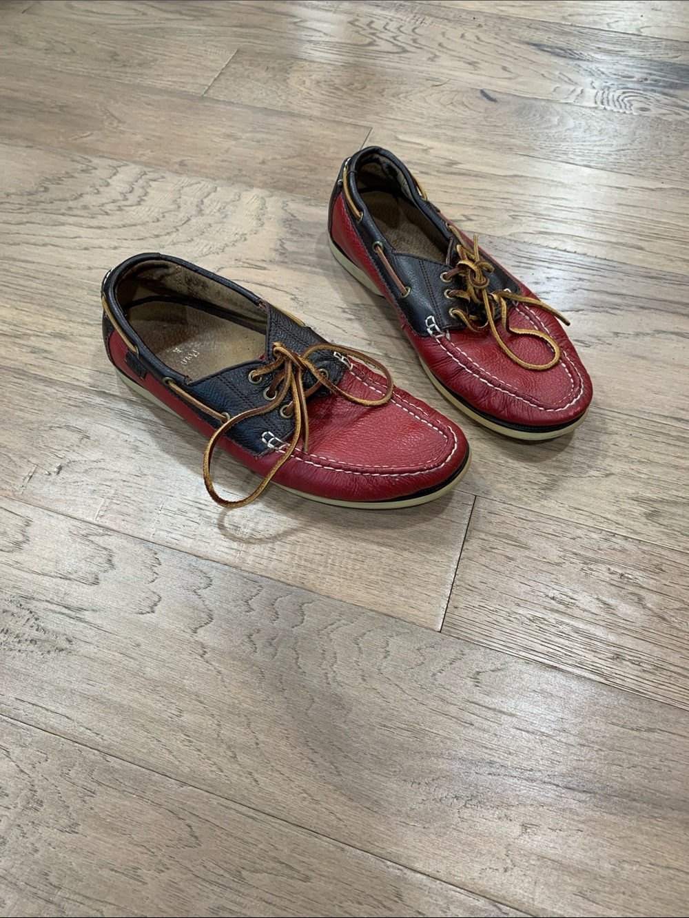 Polo by Ralph Lauren Bienne Tumbled Leather Boat Shoes Size 10D